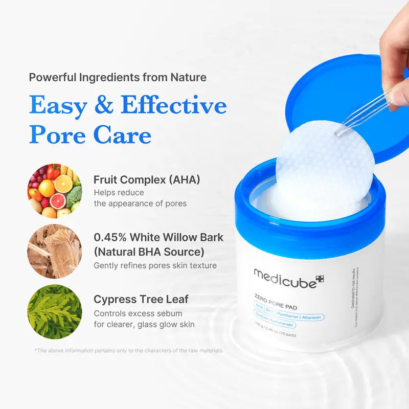 Medicube 3-Step Korean Toner Pad Set – Pore Care, Brightening & Acne Treatment (70 Pads Each)