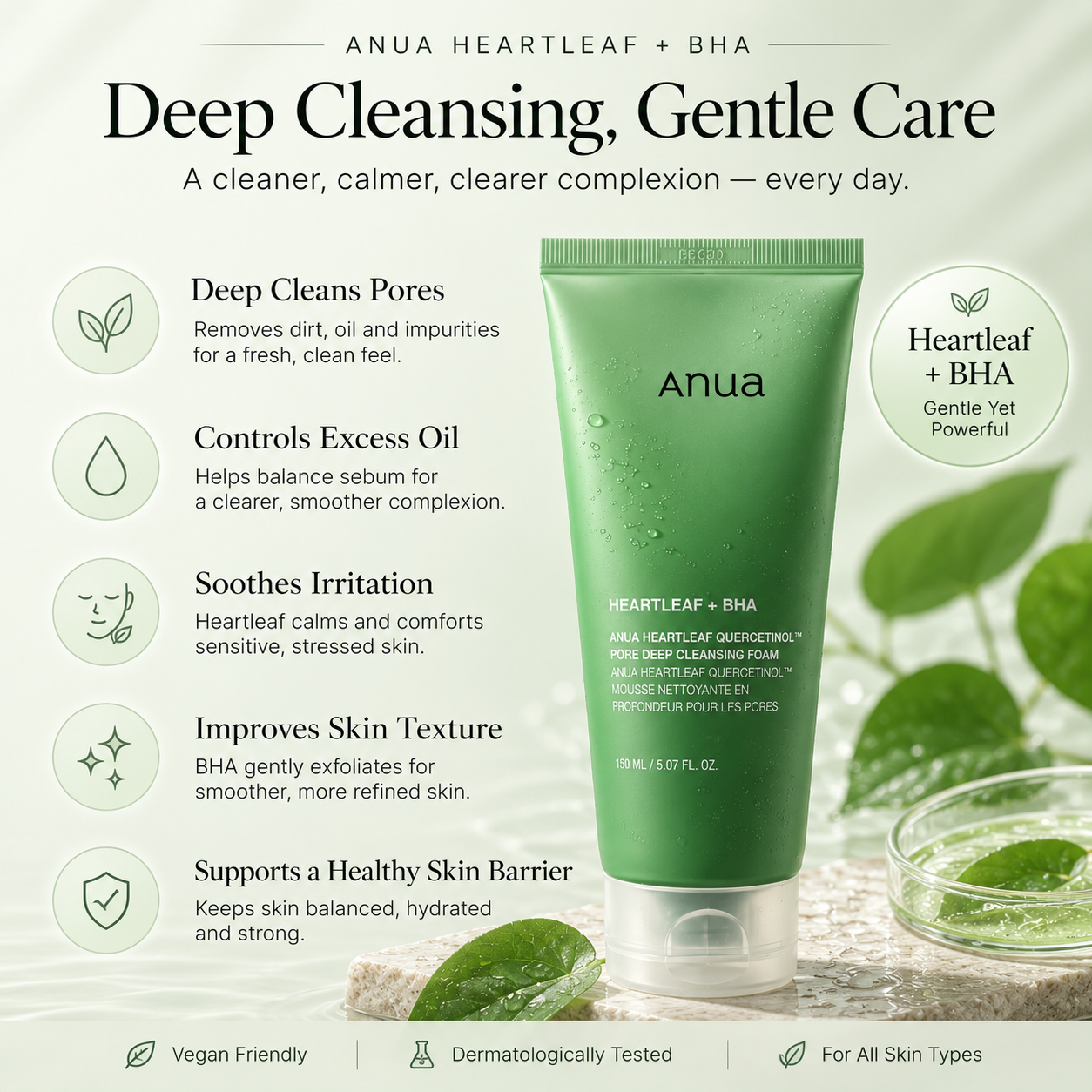 Anua Heartleaf Quercetinol Deep Cleansing Foam | 150ml