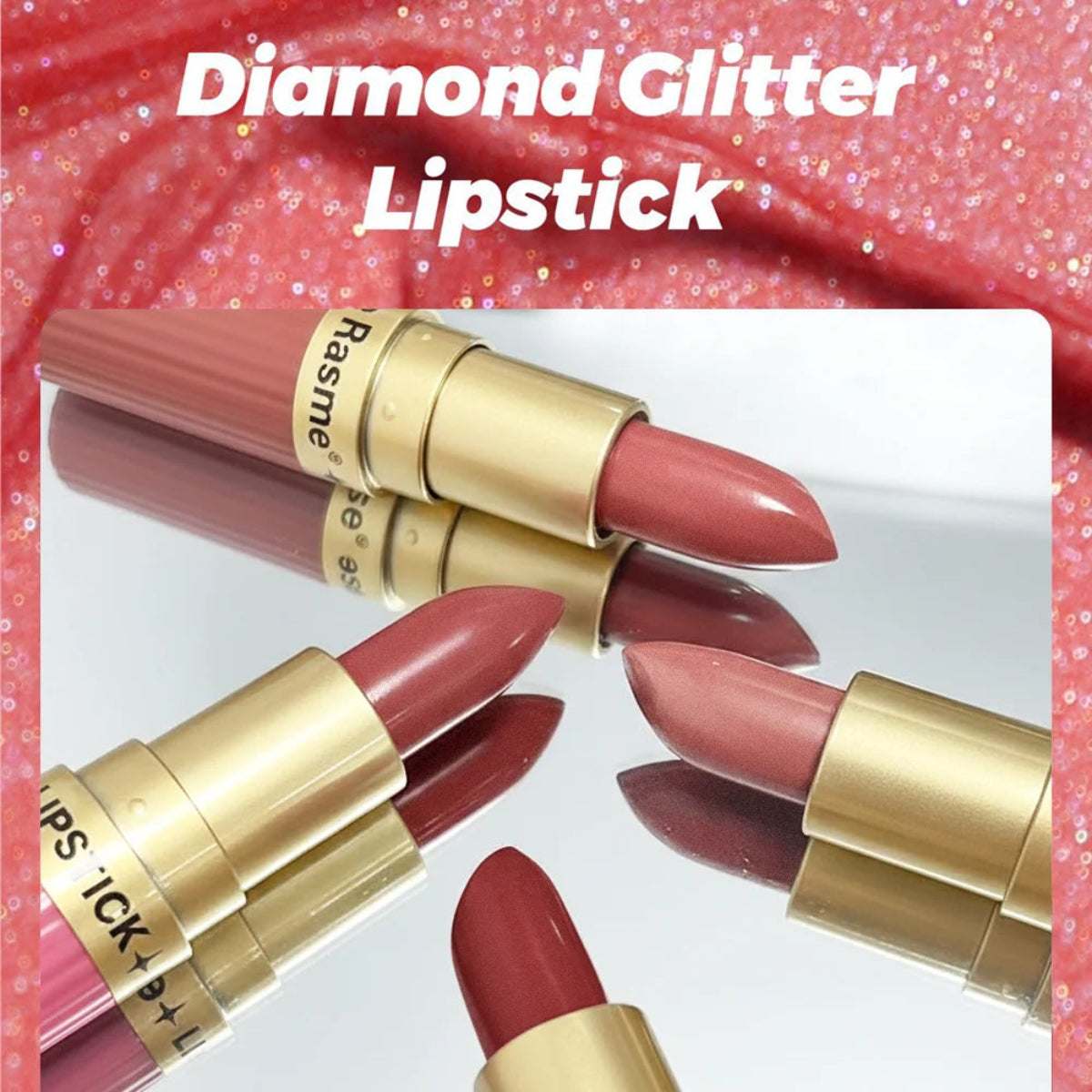 Velvet Glitter Lipstick – Long Lasting Waterproof Matte Lip Color