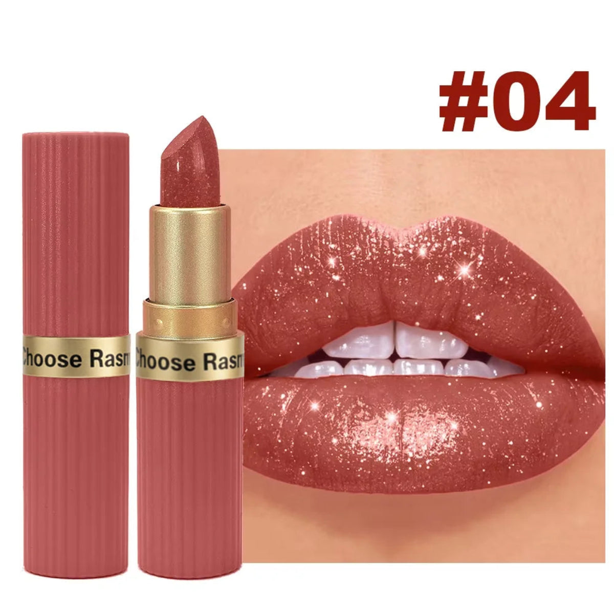 Velvet Glitter Lipstick – Long Lasting Waterproof Matte Lip Color