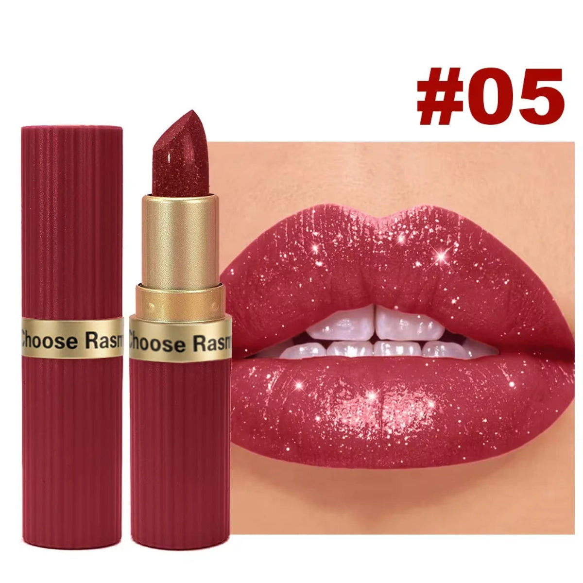 Velvet Glitter Lipstick – Long Lasting Waterproof Matte Lip Color