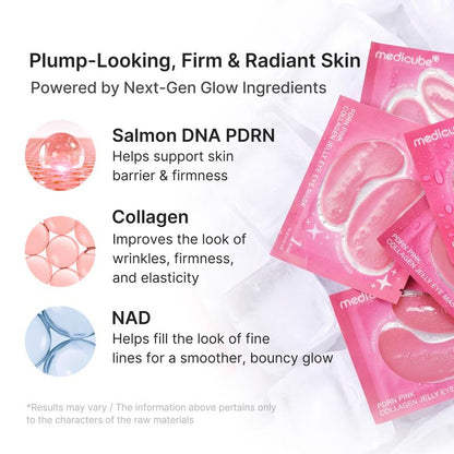 PDRN Pink Collagen Hydrogel Eye Masks – Firming & Brightening