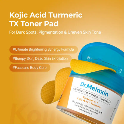 Brightening Kojic Acid & Turmeric TX Toner Pads – 70 Count